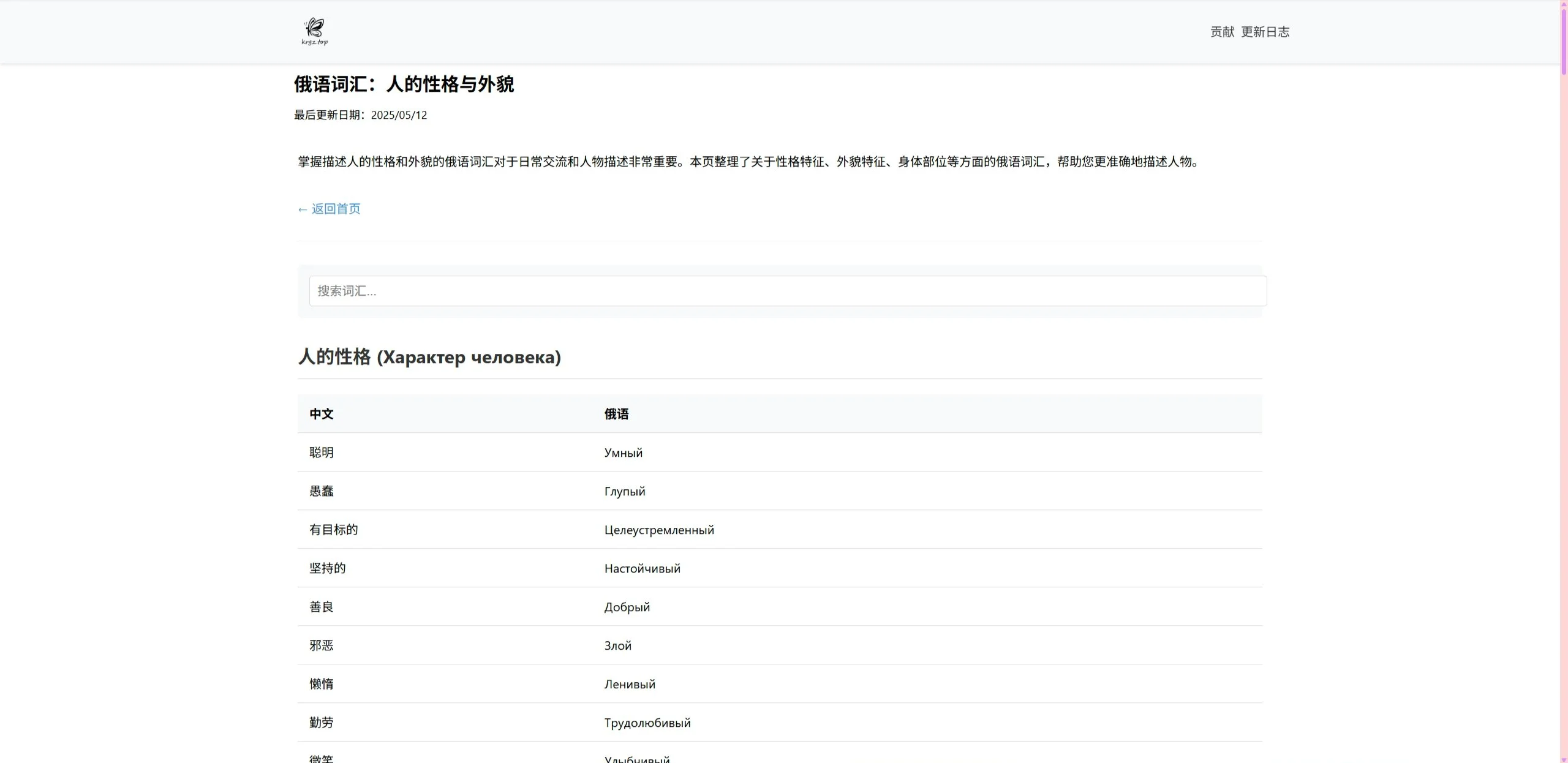 俄语词汇：人的性格与外貌